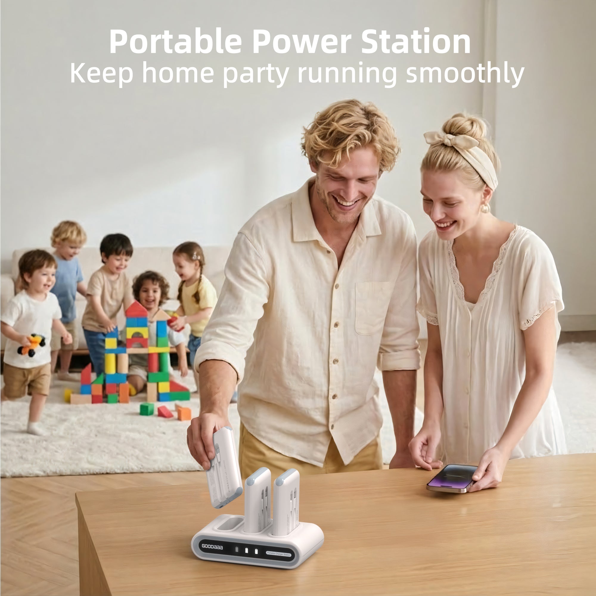 PN-W47 3-Pack 10000mAh Portable Charger, White