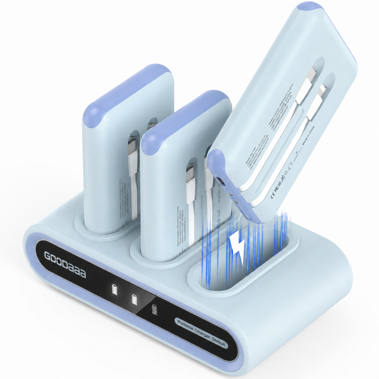 Family Power Hub, 3-Pack 10000mAh Portable Charger