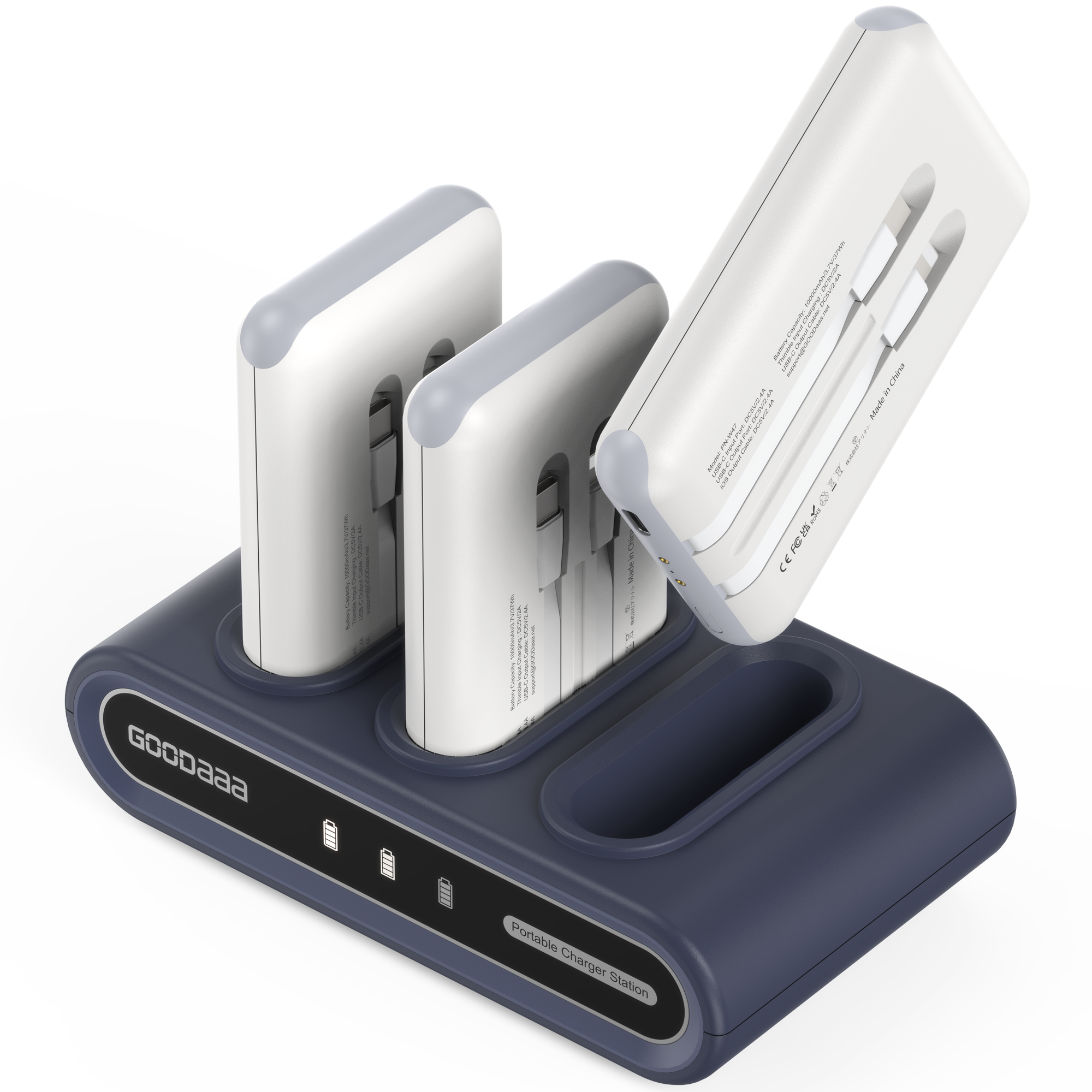 PN-W47 3-Pack 10000mAh Portable Charger, navy