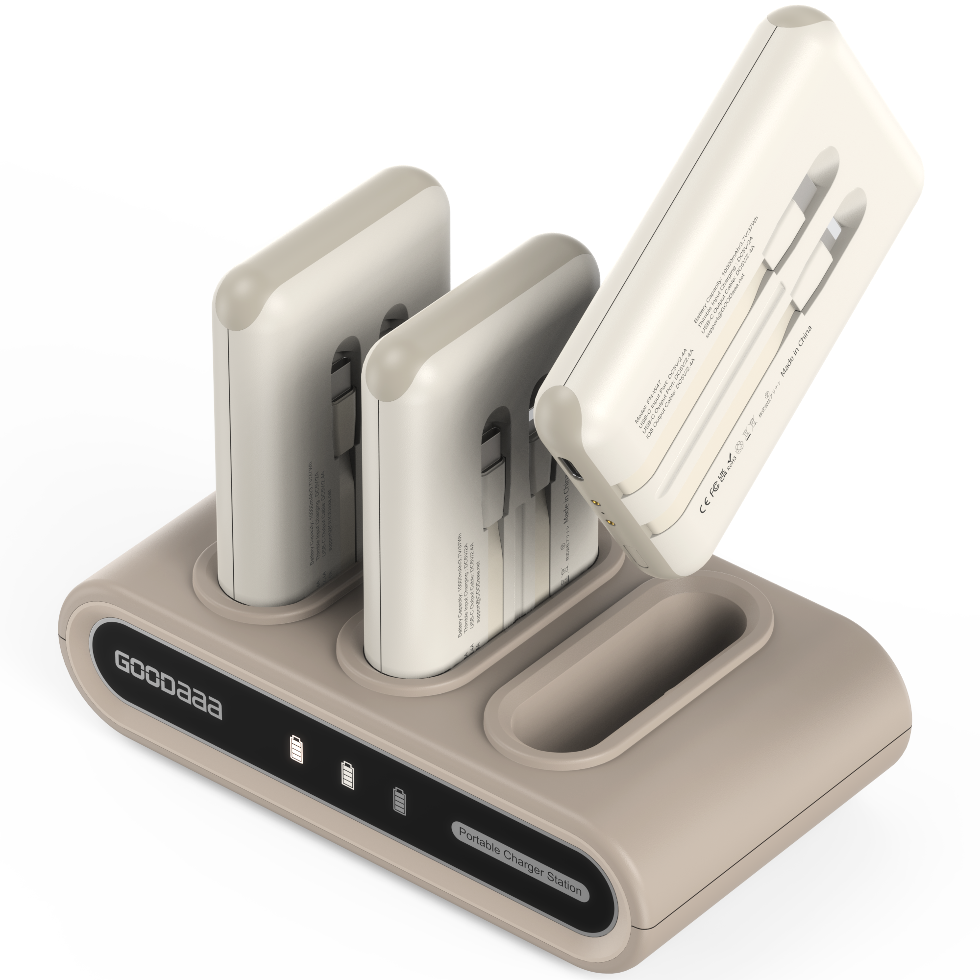 PN-W47 3-Pack 10000mAh Portable Charger, Gray